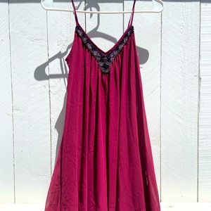 Beaded chiffon mini dress